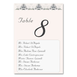 シャンパンピンク結婚のテーブル番号 テーブルナンバー