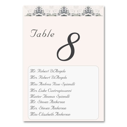 シャンパンピンク結婚のテーブル番号 テーブルナンバー