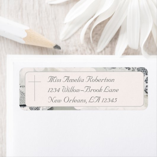 シャンパンピンク結婚レース ラベル (インサイチュ)