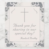 シャンパンピンク結婚レース ワインラベル (シングルラベル)