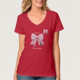 シャンパンピンク レース ナースボウ Tシャツ