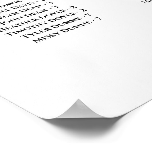 シャンパンピーチフローラアルファベット座席表 ポスター (角)