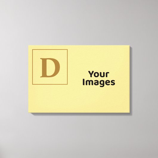 シャンパンファミリーイニシャルフォトディスプレイ キャンバスプリント (正面)