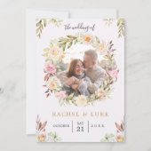 シャンパンフォトフローラシ結婚ック 招待状 (正面)