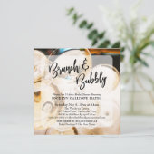 シャンパンフォトブランチ&バブリー手書き 招待状 (スタンド正面)