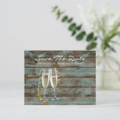 シャンパンフラッツ素朴な青結婚い納屋 案内ポストカード (スタンド正面)