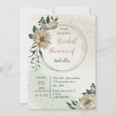 シャンパンフラワーグリーンブライダルシャワー 招待状 (正面)