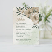 シャンパンフラワーグリーン結婚リー エンクロージャーカード (スタンド正面)