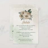 シャンパンフラワーグリーン結婚リー エンクロージャーカード (正面/裏面)