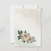 シャンパンフラワーグリーン結婚リー サンキューカード (裏面)