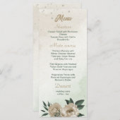 シャンパンフラワーグリーン結婚リー メニュー (正面/裏面)