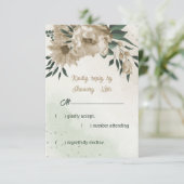 シャンパンフラワーグリーン結婚リー 出欠カード (スタンド正面)