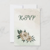 シャンパンフラワーグリーン結婚リー 出欠カード (裏面)