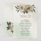 シャンパンフラワー グリーン ボタニカル 席次表 招待状 (正面/裏面)