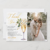 シャンパンフラワー ブライダルシャワー フォト サンキューカード (正面)