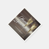 シャンパンフルテカスタムスハッピーアニバーサリーナプキンズ スタンダードカクテルナプキン (角)