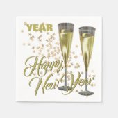 シャンパンフルテカスタムスハッピーニューイヤー スタンダードカクテルナプキン (正面)