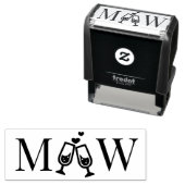 シャンパンフルテスカップル結婚ズ2イニシャルモノグラム セルフインキングスタンプ (インサイチュ)