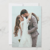 シャンパンフルテススクリプトフォト結婚ズ サンキューカード (裏面)