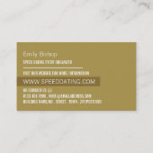 シャンパンフルテス、スピードデートすることイベント主催者 名刺 (裏面)