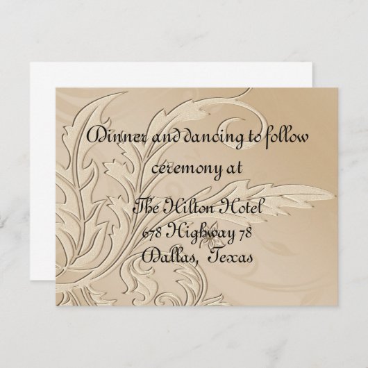 シャンパンフルーアフォーマル披露宴カード 招待状 (正面/裏面)