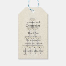 シャンパンフルートデザインシャンパンカラー結婚ズ ギフトタグ