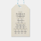 シャンパンフルートデザインシャンパンカラー結婚ズ ギフトタグ (裏面)