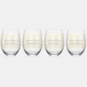 シャンパンフルートデザインシャンパンカラー結婚ズ ステムなしワイングラス (正面)