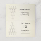 シャンパンフルートデザインシャンパンカラー結婚ズ プレイスカード (外部開封)