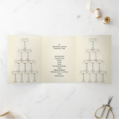 シャンパンフルートデザインシャンパンカラー結婚ズ 三つ折りプログラム (内部)