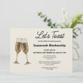 シャンパンフルートトーストブライダルシャワーテンプレート 招待状 (スタンド正面)