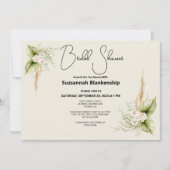 シャンパンフルートトーストブライダルシャワーテンプレート 招待状 (正面)