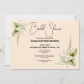 シャンパンフルートトーストブライダルシャワーテンプレート 招待状 (正面)