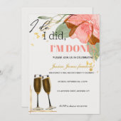 シャンパンフルート離婚パーティの招待状 招待状 (正面/裏面)