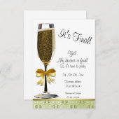 シャンパンフルート離婚パーティーの招待状 招待状 (正面/裏面)