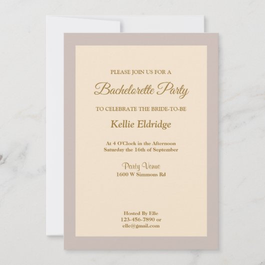 シャンパンフレームバチェロレッテ招待状 招待状 (正面)