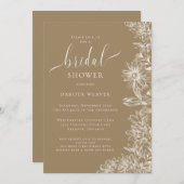 シャンパンフローラブライダルシャワー 招待状 (正面/裏面)