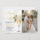 シャンパンフローラブランチアンドバブリーブライダルシャワー 招待状 (正面)