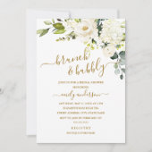 シャンパンフローラブランチアンドバブリーブライダルシャワー 招待状 (正面)