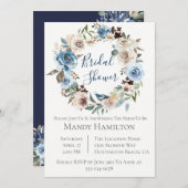 シャンパンフローラリースブライダルシャワー招待 招待状 (正面/裏面)