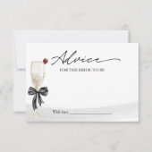 シャンパンブライダルシャワーアドバイスザブライドカード 招待状 (正面)