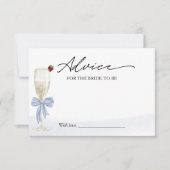 シャンパンブライダルシャワーアドバイスザブライドカード 招待状 (正面)