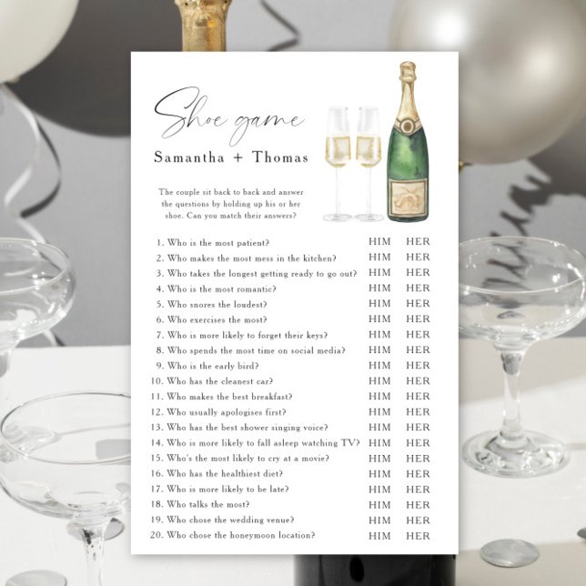 シャンパンブライダルシャワーシューゲーム (クリエイターアップロード済み)