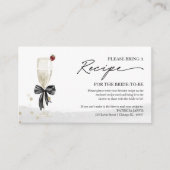 シャンパンブライダルシャワーレシピ要求エンクロージャ エンクロージャーカード (正面)