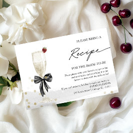 シャンパンブライダルシャワーレシピ要求エンクロージャ 招待状