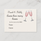 シャンパンブライダルシャワー結婚ズゲーム エンクロージャーカード (正面)