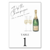 シャンパンブライダルシャワー結婚 – のテーブル番号 テーブルナンバー (裏面)