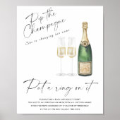 シャンパンブライダルシャワー – ゲームにリングを付ける ポスター (正面)