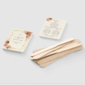 シャンパンブラウンバラ赤面ピンクウェディングプログラム ハンドファン (組立なし)