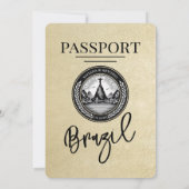 シャンパンブラジルパスポート結婚式招待状 招待状 (裏面)